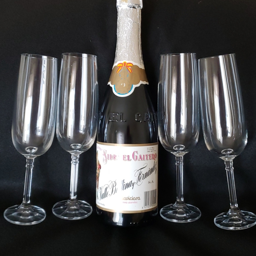 Set Of 4 Crystal Champagne Flutes